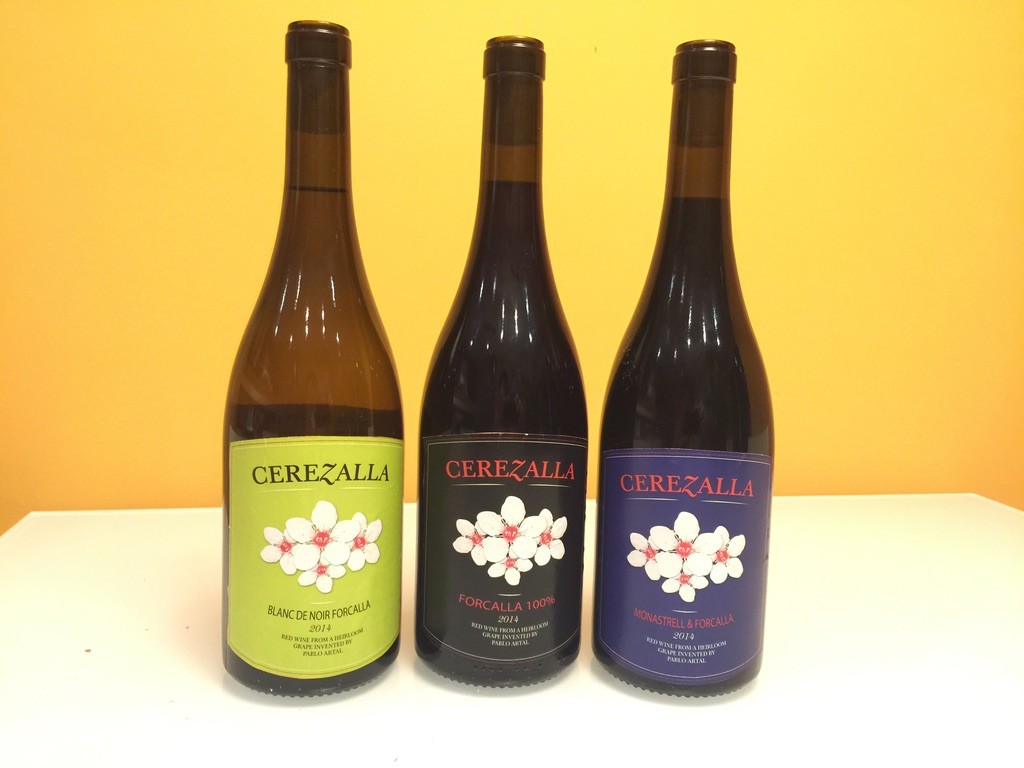 Three bottles of Cerezalla wine from the 2014 vintage.